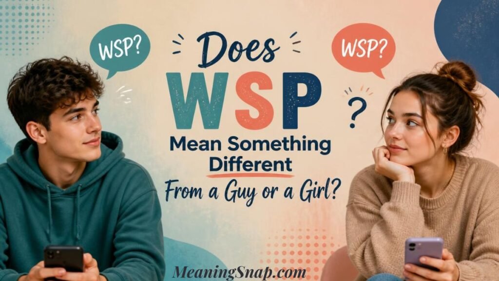 Two women conversing on a couch with coffee cups alongside text reading "Examples of WSP in Real Conversations."