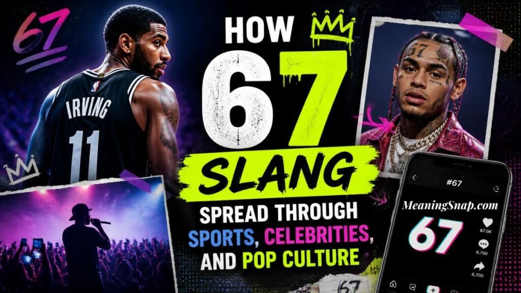 Basketball player Irving and music artists illustrating how 67 slang spread through sports, celebrities, and pop culture.
