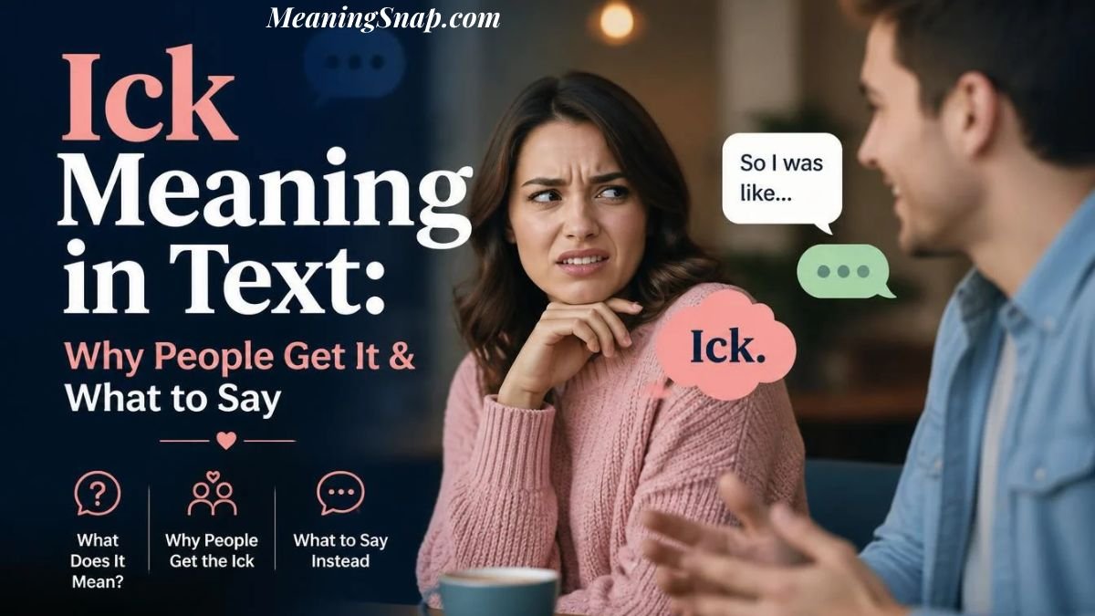 Woman looking skeptically at a man while listening to him talk, illustrating the Ick meaning in text, causes, and responses.